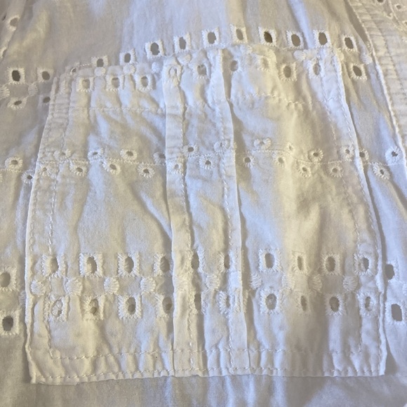 Maurices White Cotton Long Sleeve Eyelet Lace Safari Cargo Shirt Jacket - Sz L - Picture 5 of 14